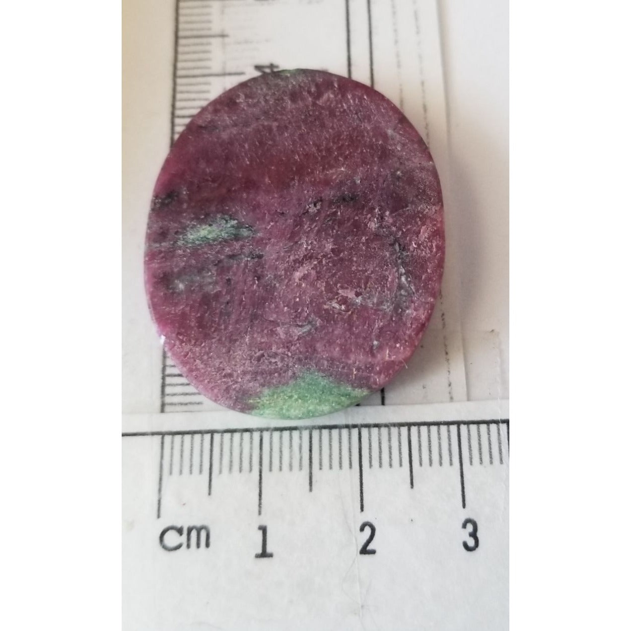 Loose Gemstone Ruby Xoisite Cabochon 4cm x 3cm 83 ct 16.6 gr Red Green Purple