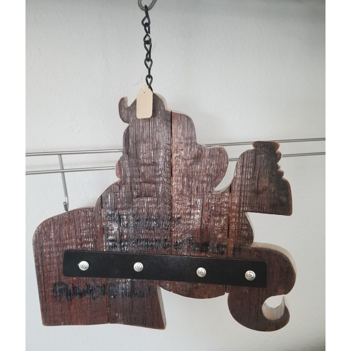 Wood Sign Halloween Ripped Tequila Bottle Ghost Wine Stave Head Stone Hanging