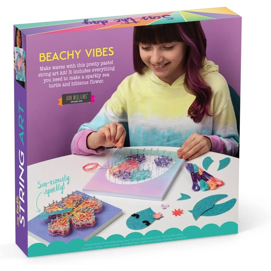 Craft-tastic — String Art Sea Turtle for 2 Fun Craft Projects — Sea Turtle and Hibiscus Flower — Ages 10+