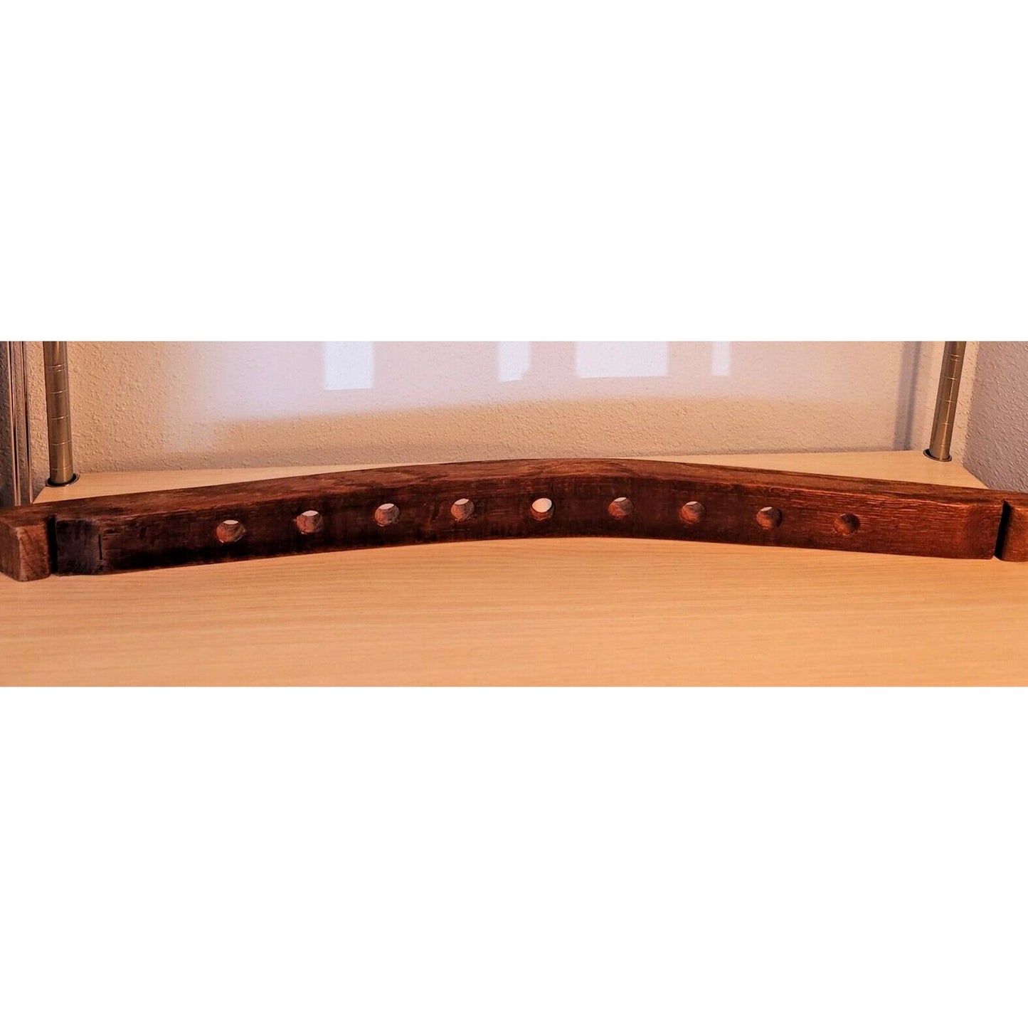 Wine Barrel Bottle Stopper Holder 9 Holes Display Heart 34 " x 2 1/2" x 3 "