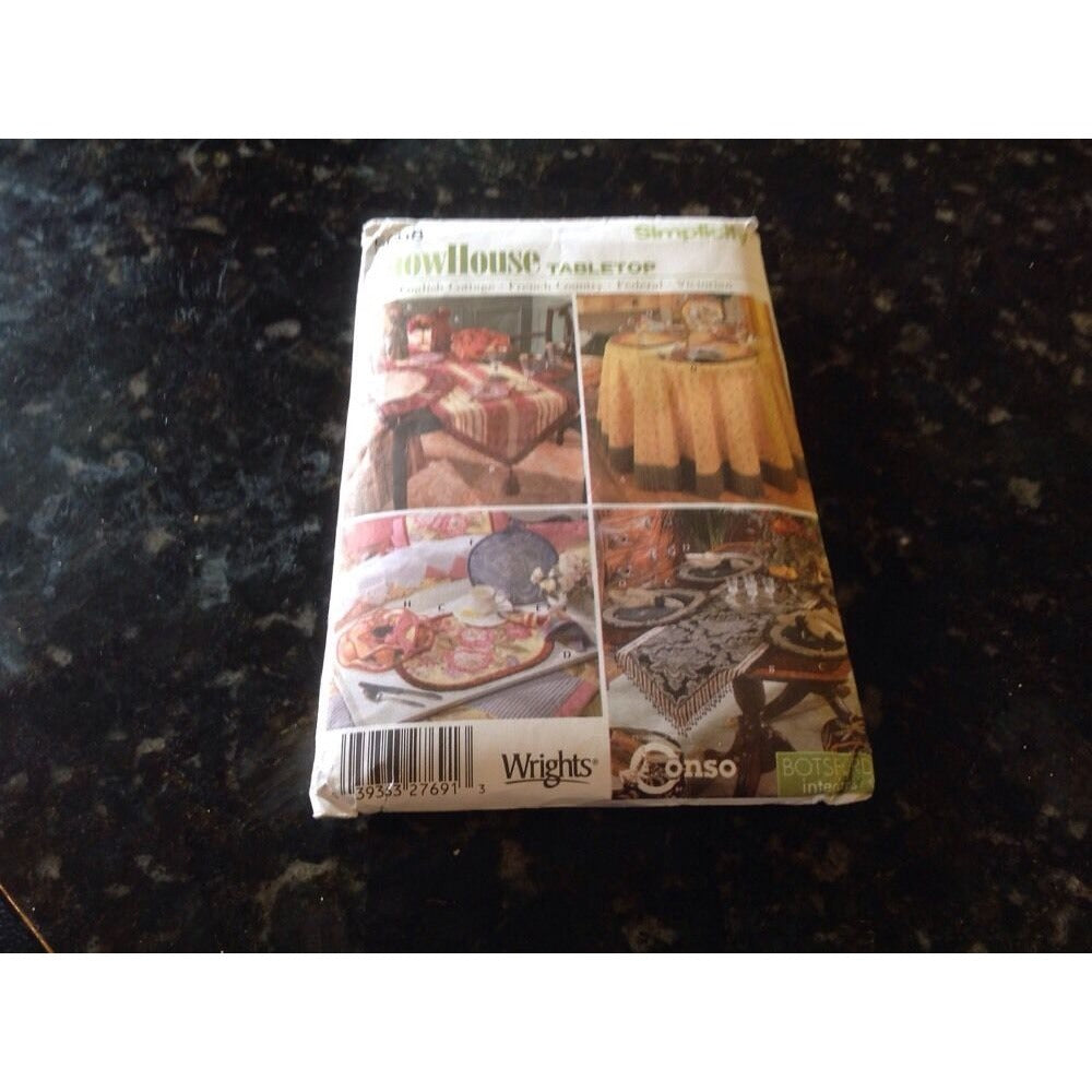 Pattern Simplicity # 5068 Show House Tabletop Placemats Table Runner Bag