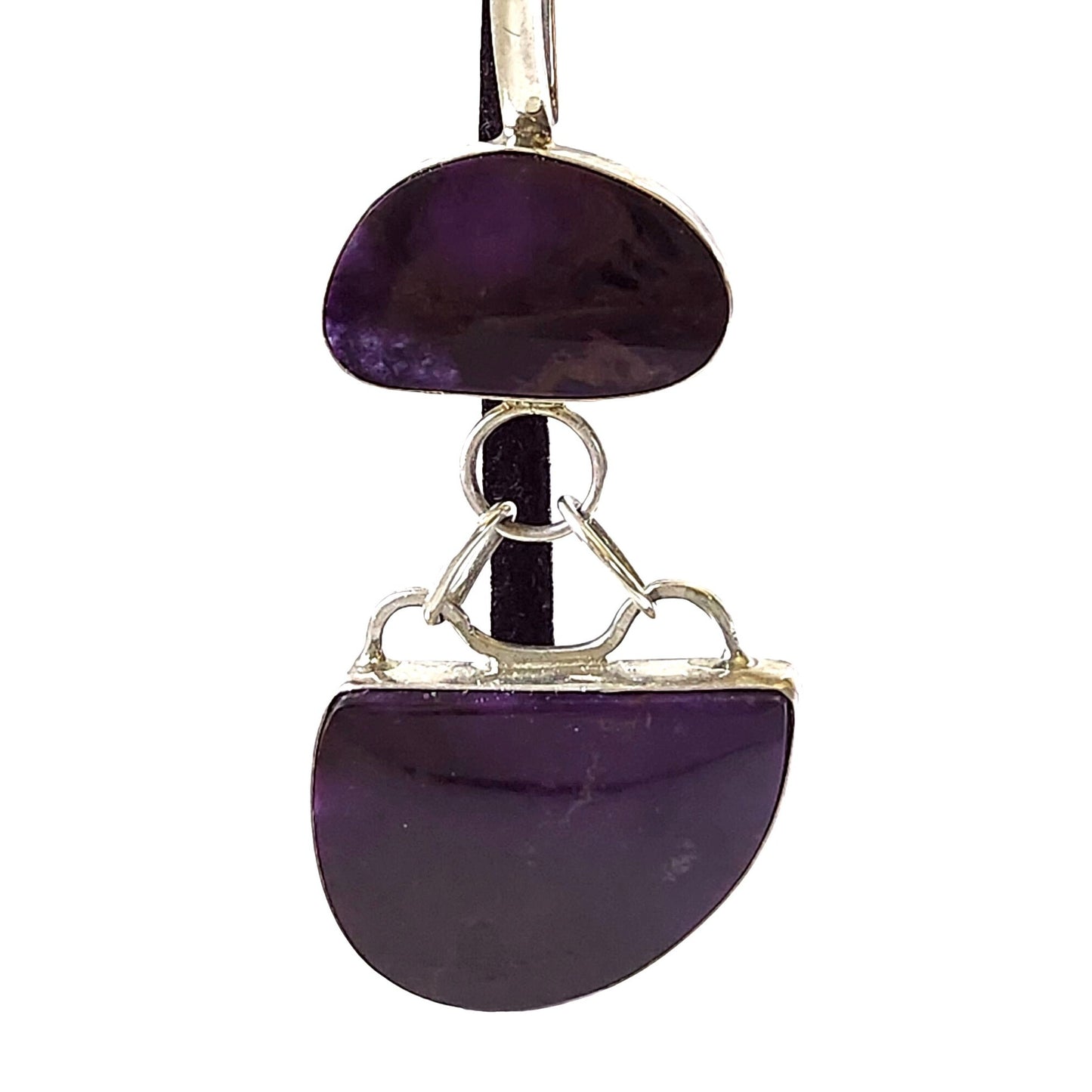 Pendant Dark Sigillate 925 Silver 15.2 gr 2 piece connected with rings 15 mm loop