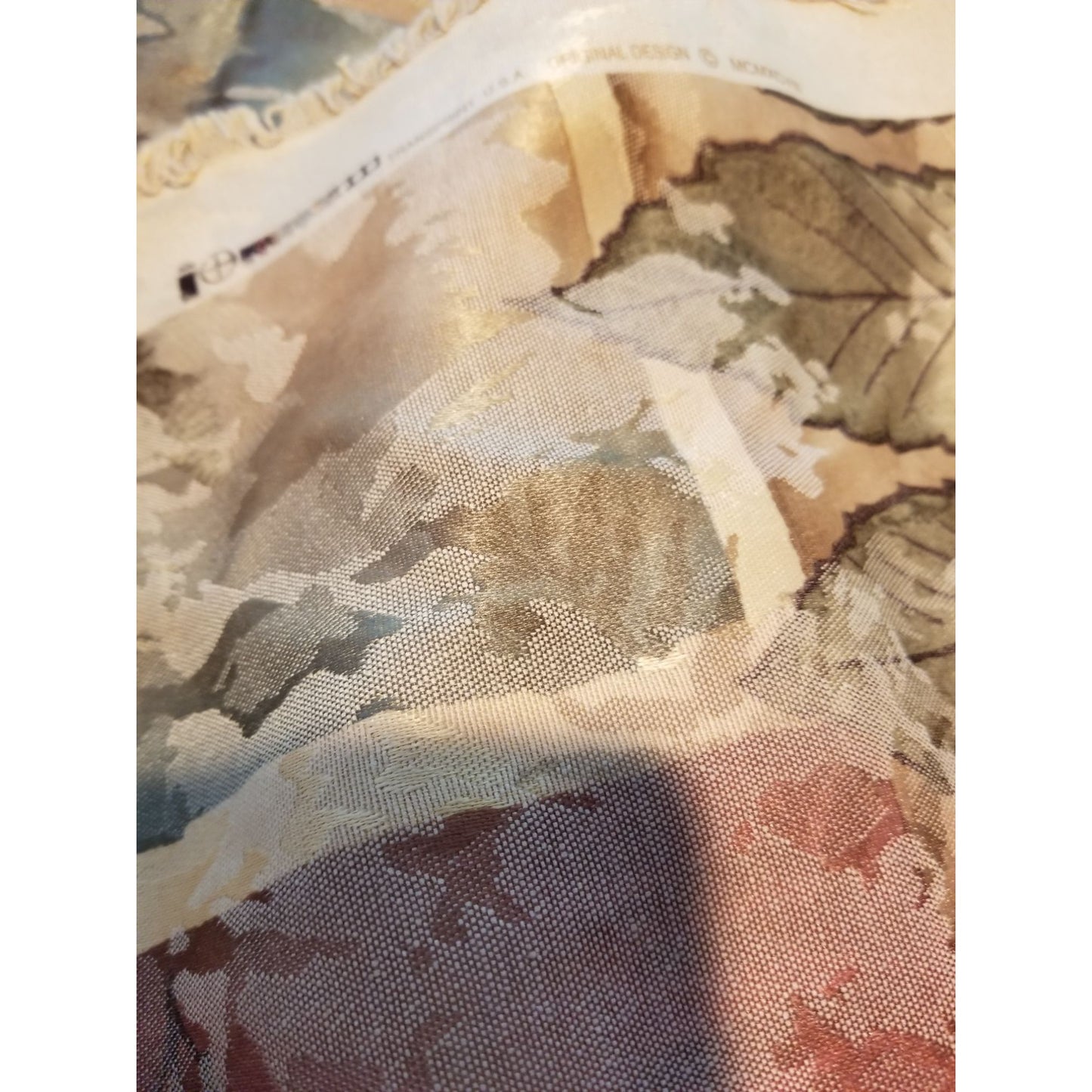 Material Fabric Brown Gold Grey 56" x 112" Heavy Fabric Transprint  1998