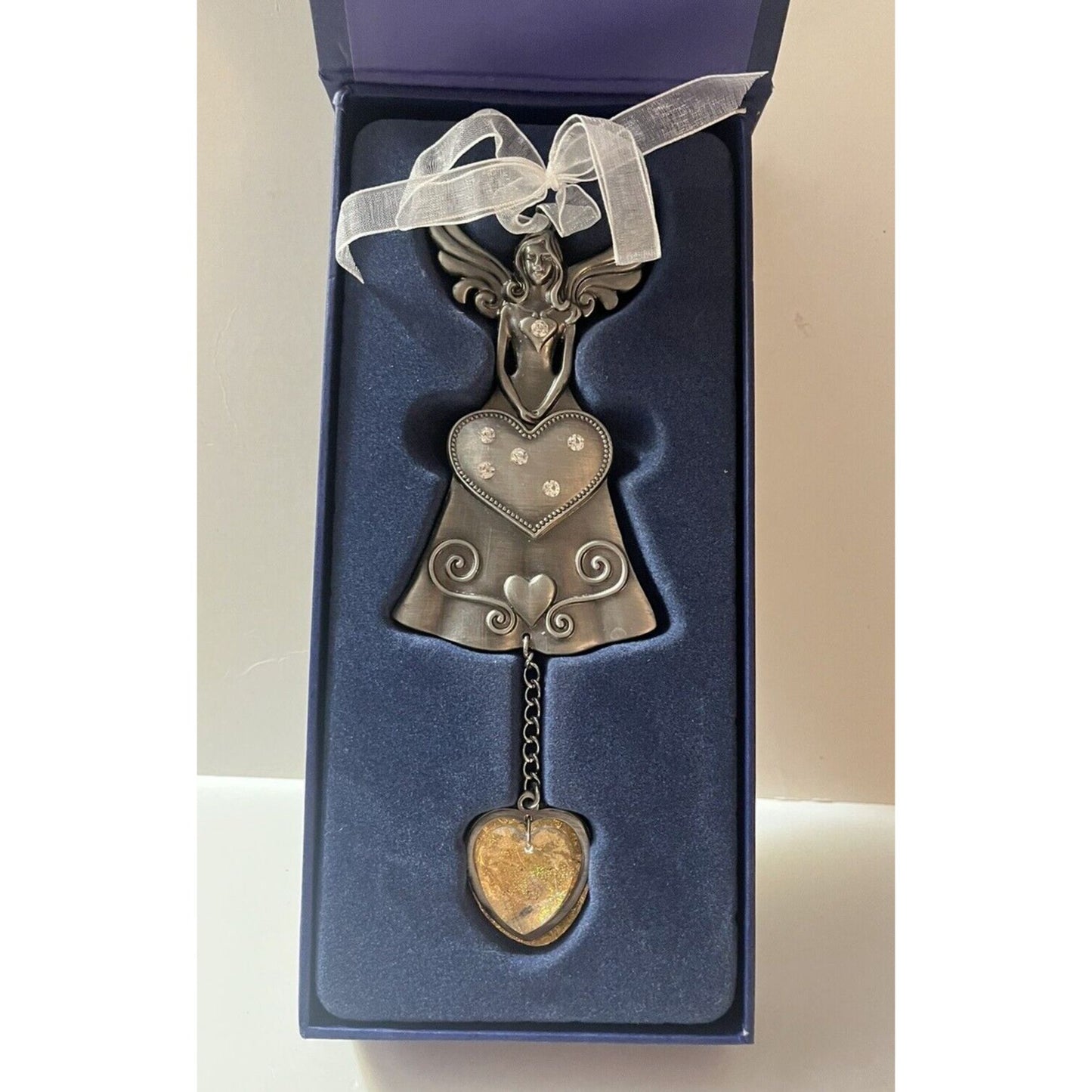 Dream Angel Suncatcher Hanging Ornament Yellow Stone Elegant Silver Ornament