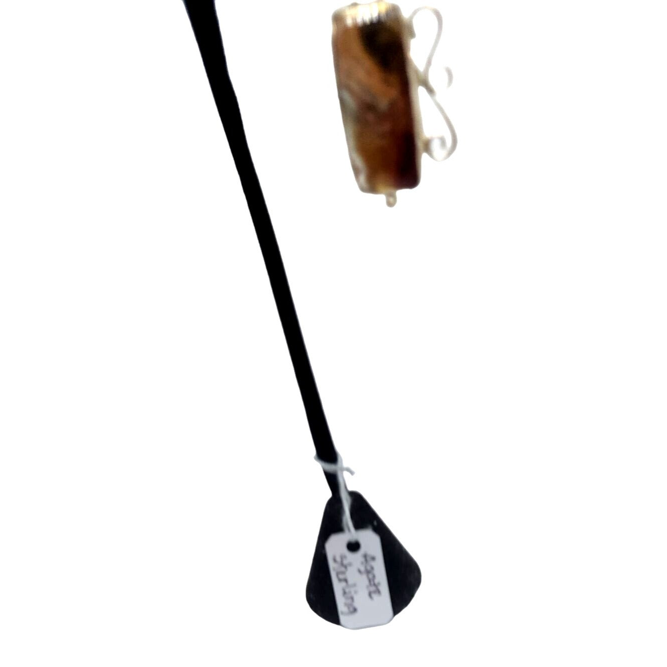 Imperial Agate Earrings 8.8 Gr 925 Silver 35mm x 20mm Silver Hooks Jerry & Fran Harr