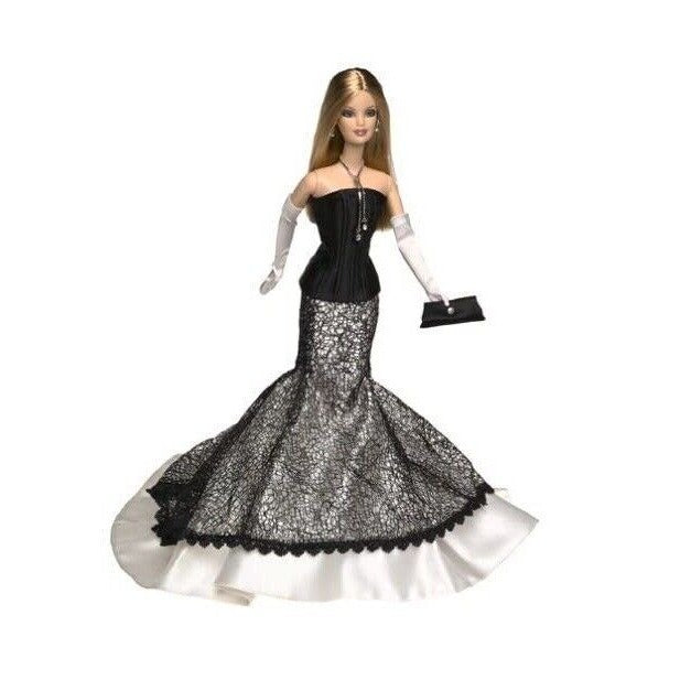 Barbie Society Girl Collector Edition 2001 Doll Gown shoes earrings purse stand
