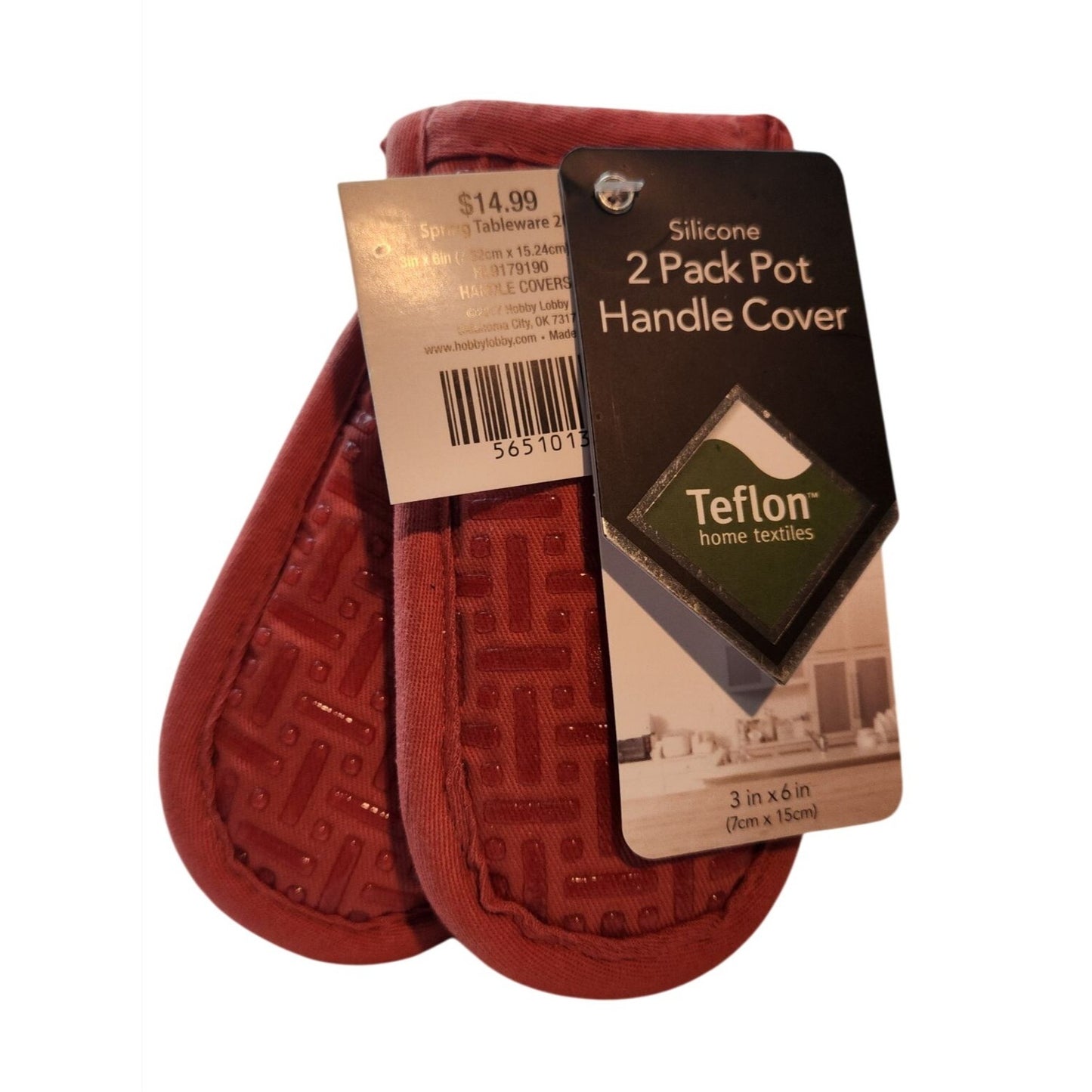 Pot Handle Holder Supreme Red Set of 2 Silicone 2 pack Cover Teflon 3 x 6