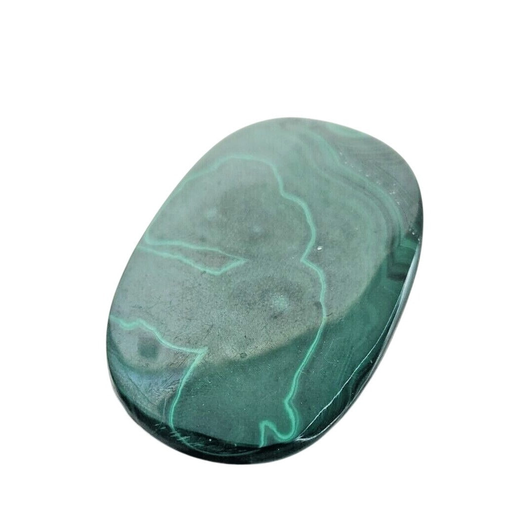 Gemstones Loose Malachite Cabochon 35.3 gr Pendant Size 60 mm x 38 mm x 3 mm