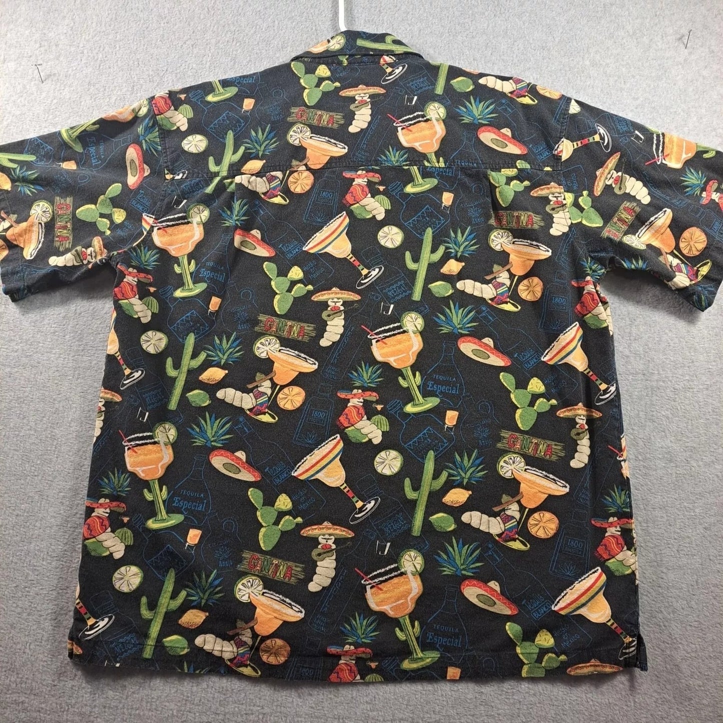 David Carey Original Shirt Men XL Tequila Margarita Short Sleeve Button-Up  Shirt 100% Cotton Made In Thailand