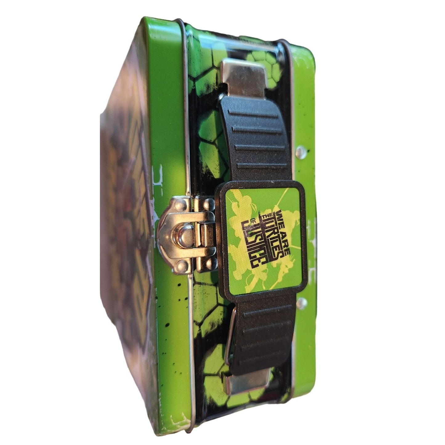 Ninja Turtles Mini Tin Box Co 6 x 6 x 2 1/2 Time To Shell Up Handle Clean inside