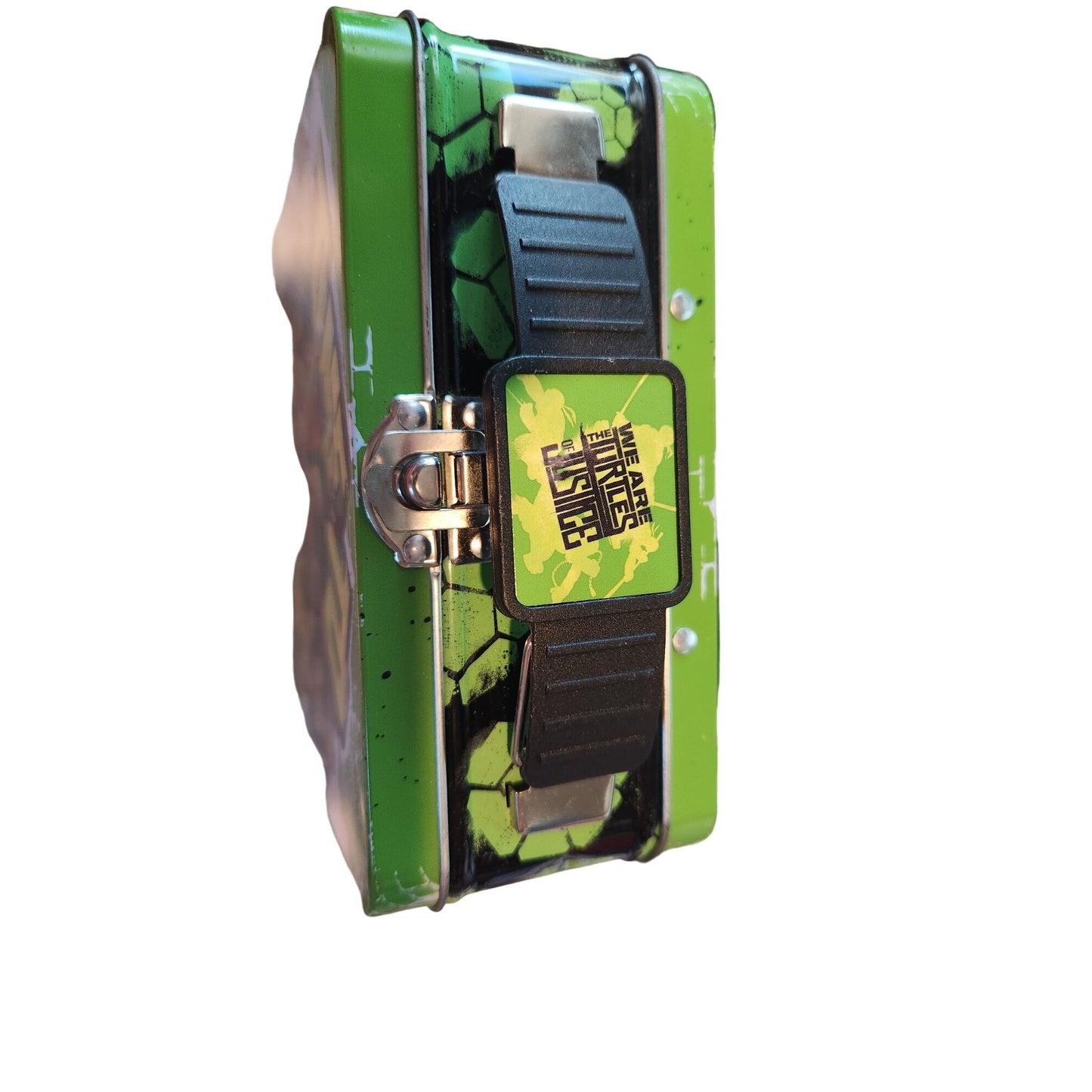 Ninja Turtles Mini Tin Box Co 6 x 6 x 2 1/2 Time To Shell Up Handle Clean inside
