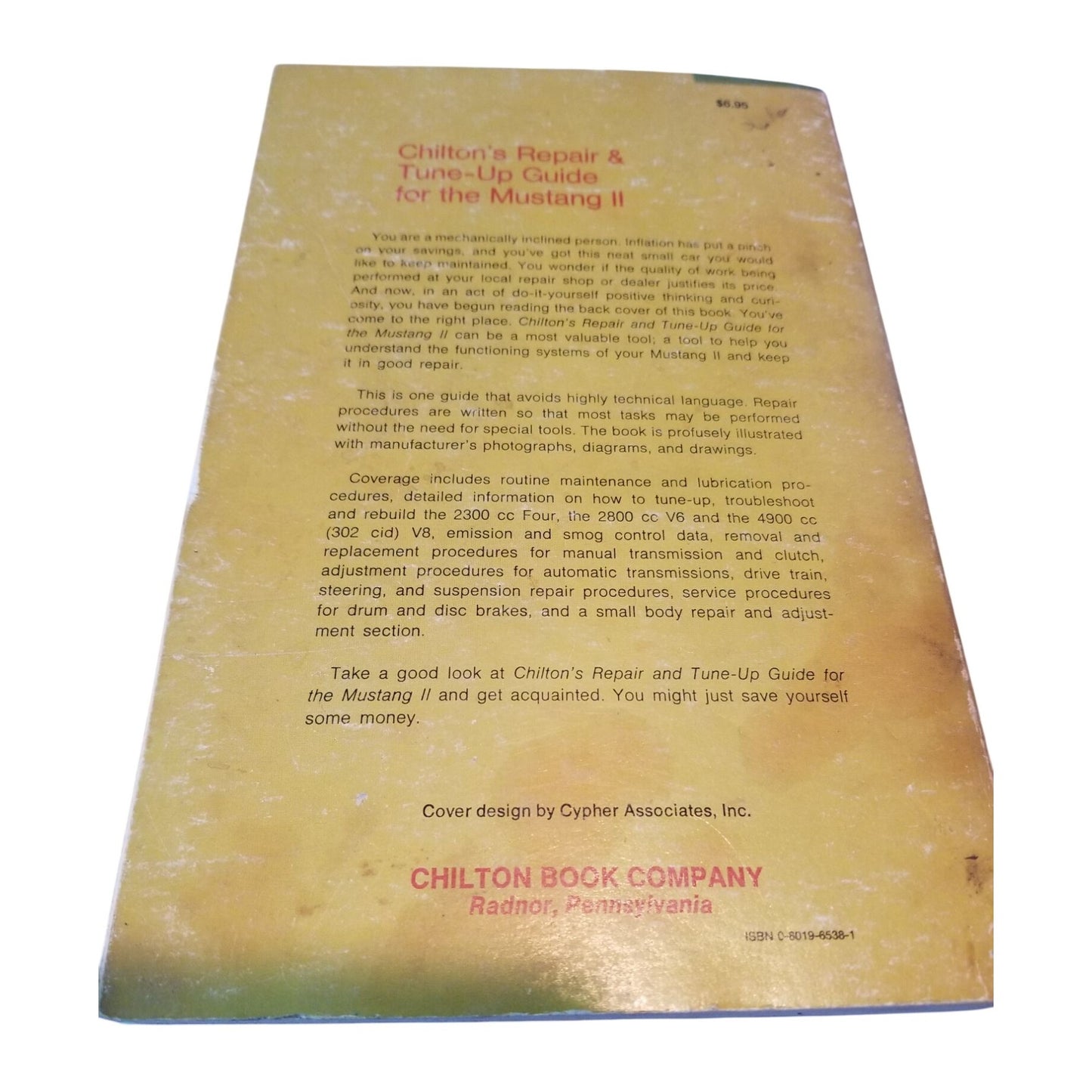 Book Chiltons Mustang II 1974-1976 Repair & Tune-Up Guide