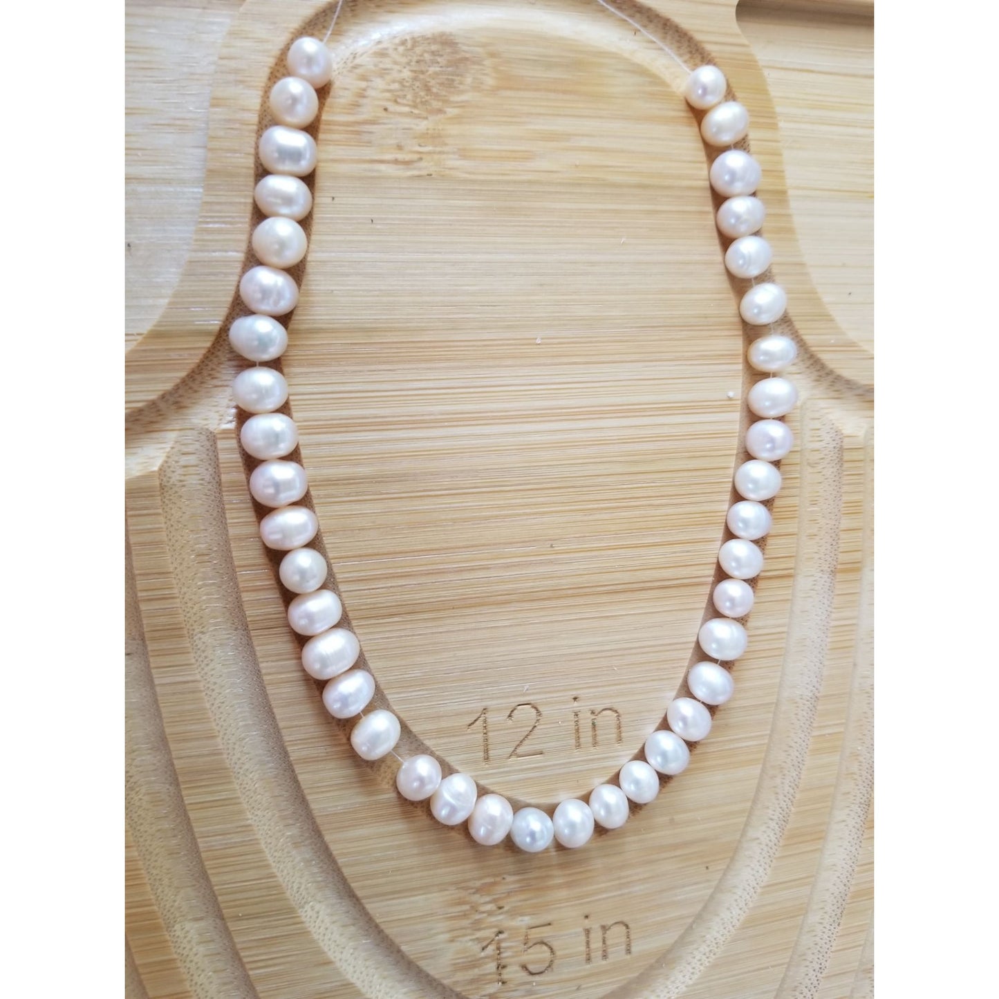 Loose Pearl White Pillow Bag 1 N Round 10 mm Bin Pearl 30 Pcs 122.5 ct 24.7 gr 10" Drilled