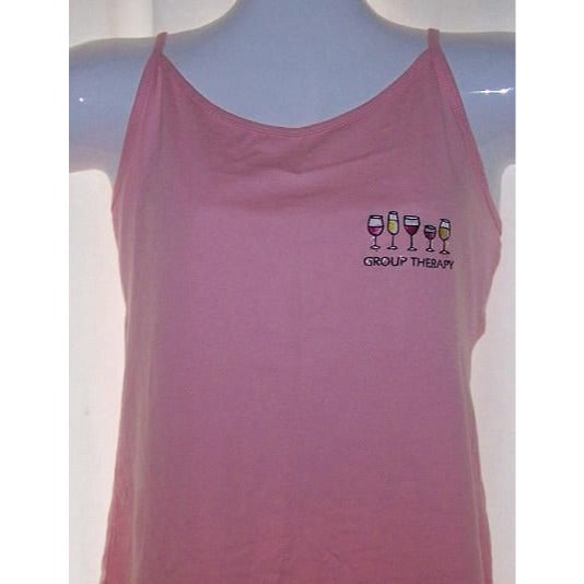 T-Shirt Spaghetti Straps Pink Anvil Size XL Cotton Group of 5 Wine Glasses