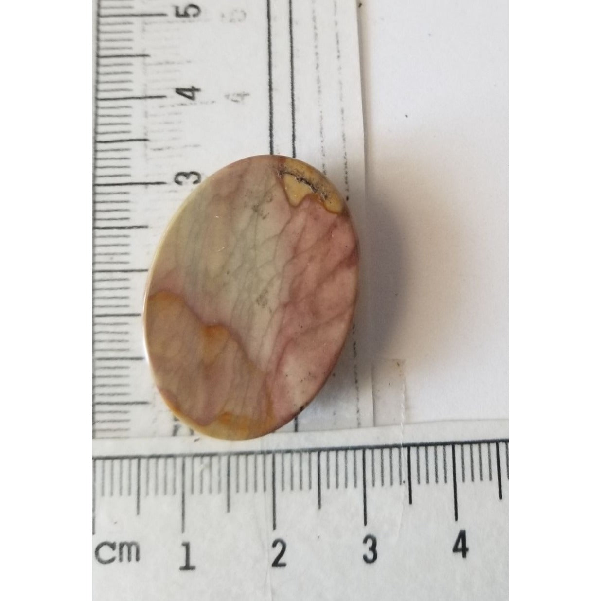 Loose Gemstone Deschutes Picture Jasper Cabochon 2 cm x 3 cm 6.5 gr 33 ct Beige Brown