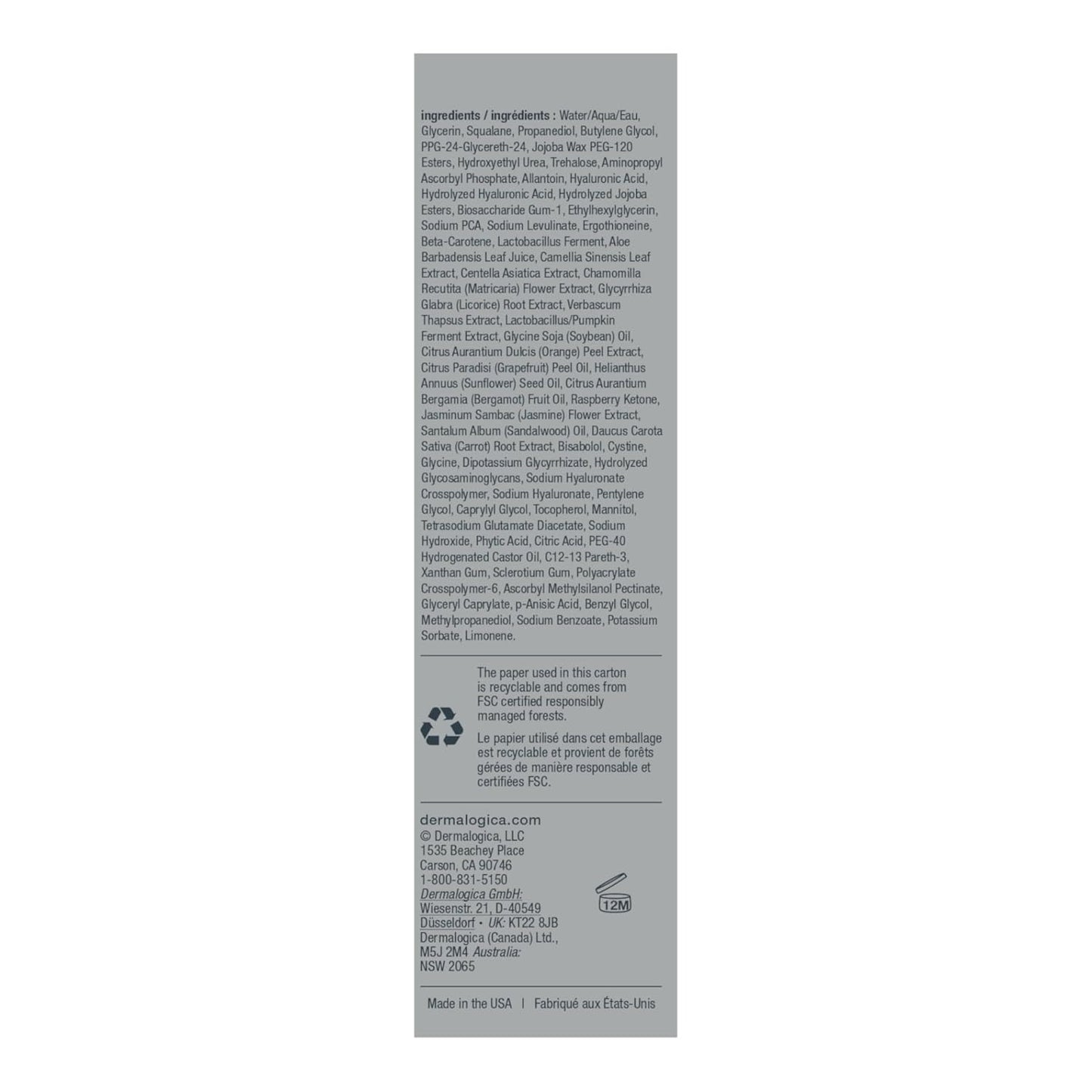 Skincare Dermalogica Biolumin-C Gel Moisturizer, Face Moisturizer 1.7 oz Hyaluronic Acid Vitamin C - Boosts Radiance, Brightens, Provides Weightles