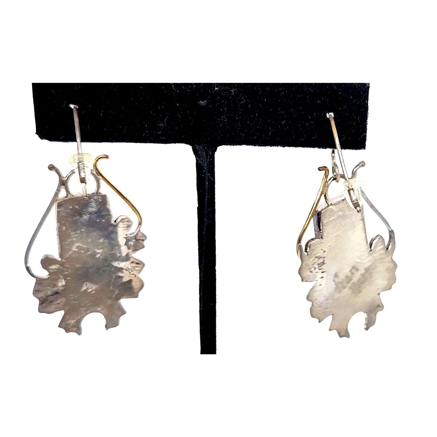 Earrings Bumble Bee Jasper 925 Silver 14K Gold 25mm x 10mm Silver Frame 40mm x 25mm Filigree Accents Top Hoop 20mm x 25