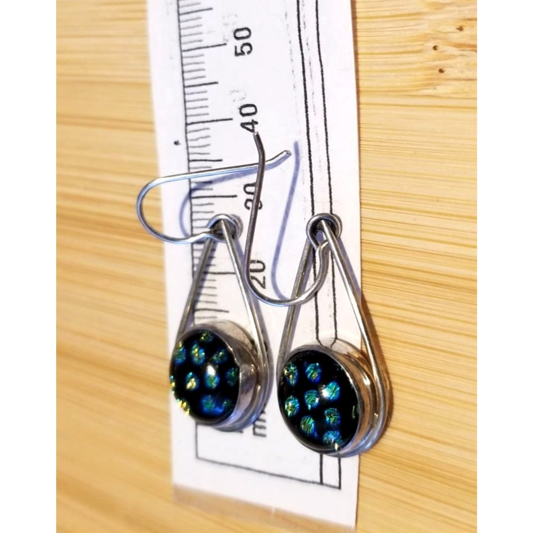 Earrings Dirondra Glass Round 5.7 Gr 28.5 ct 30 mm x 18 mm Silver 925