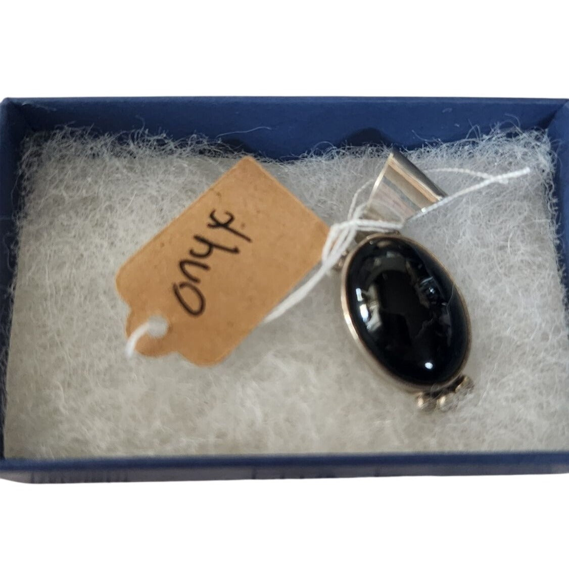 Pendant Onyx Black Silver 4.6 gr 18 mm x 15 mm Bale 10 mm x 8 mm Jerry Fran Harr