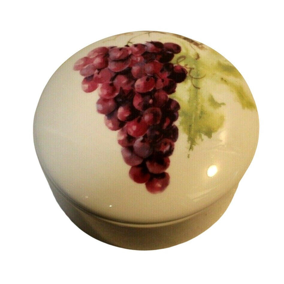 Bowl Covered Grape Cluster on Lid Gourmet Village Round 5" Wide 1 1/2" Tall Bowl