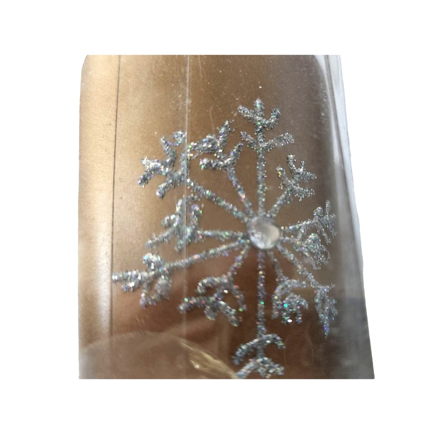 Candles Brown Glitter Snowflake Tea Light 2 1/2 " Tall 2" Top Gift Box Set of 3