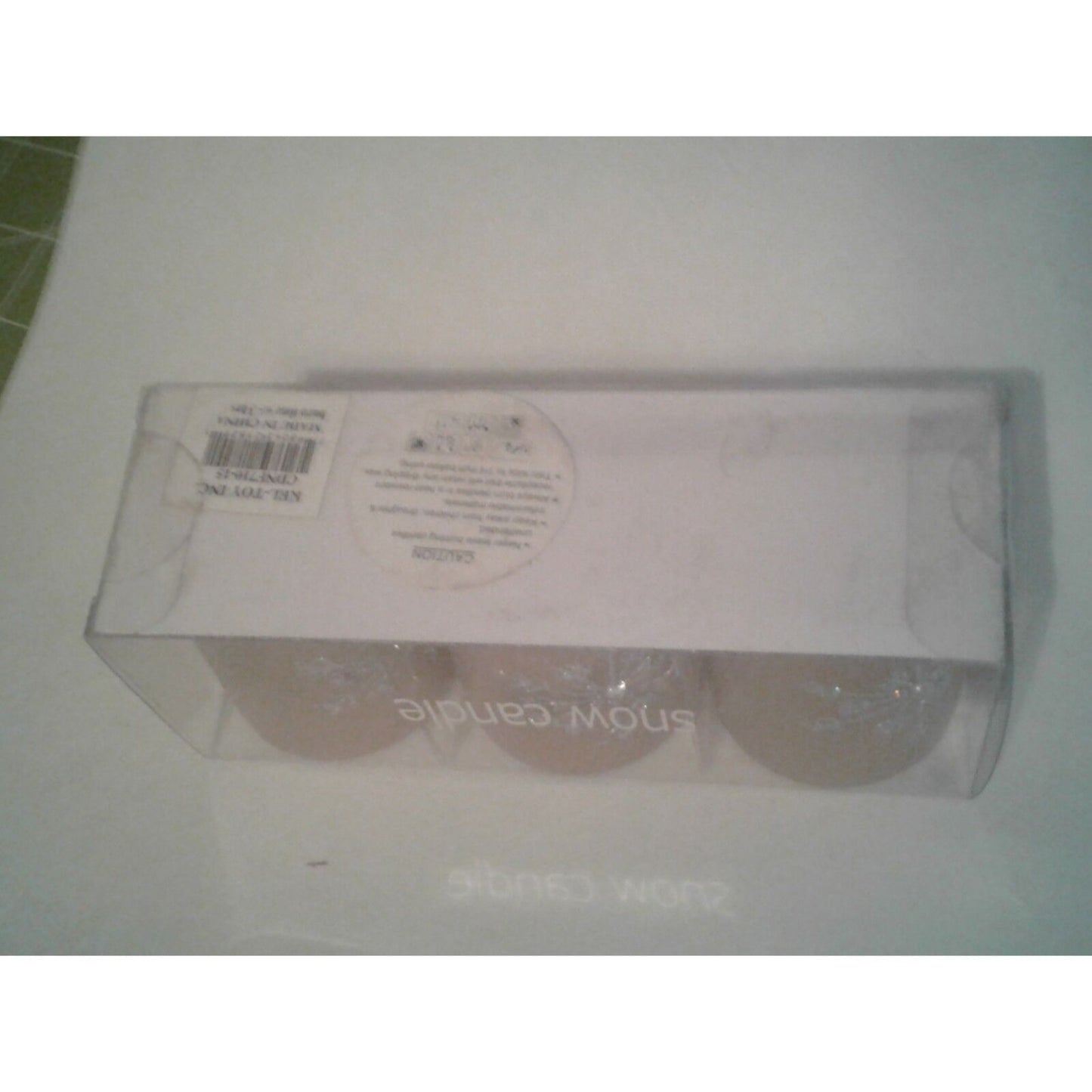 Candles Brown Glitter Snowflake Tea Light 2 1/2 " Tall 2" Top Gift Box Set of 3