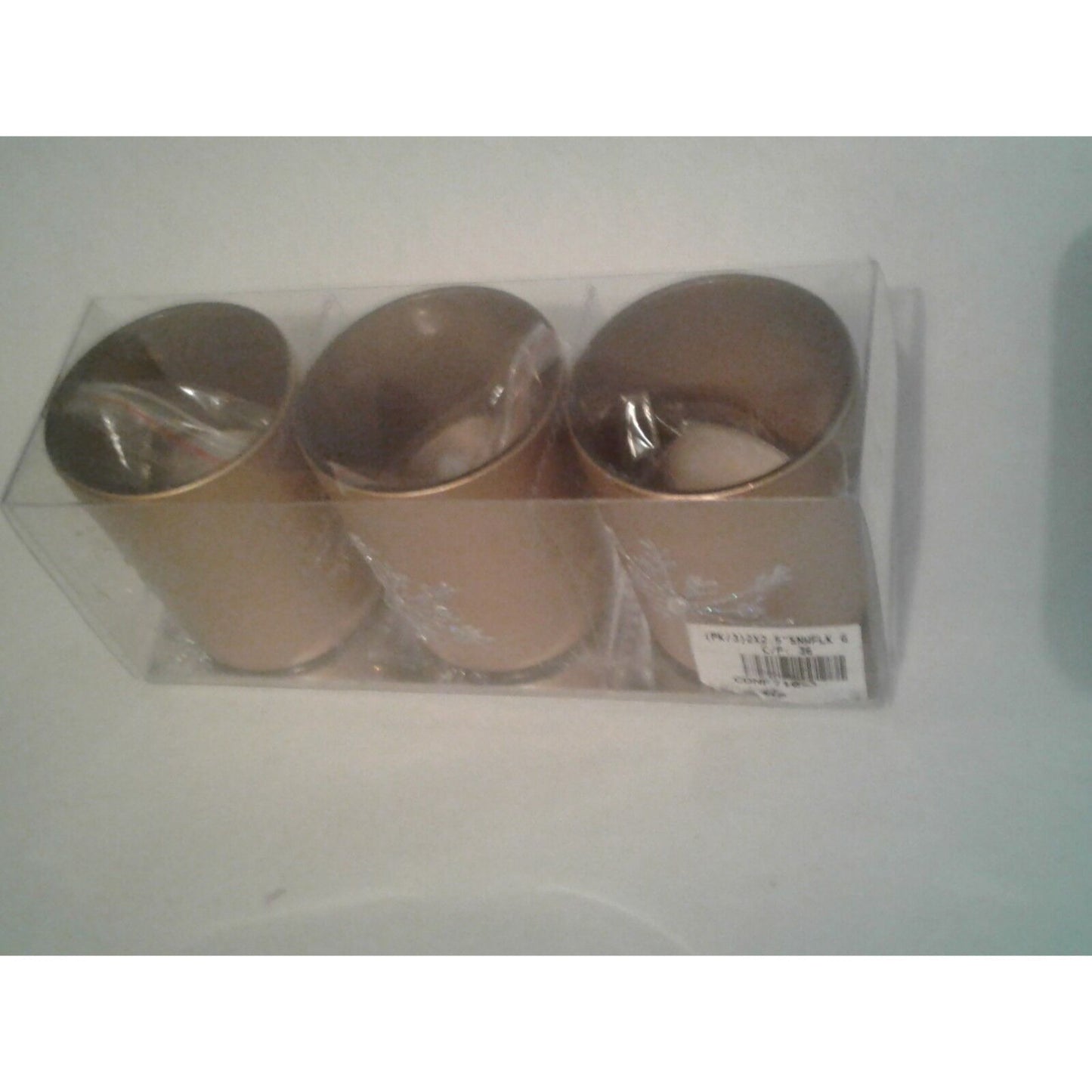 Candles Brown Glitter Snowflake Tea Light 2 1/2 " Tall 2" Top Gift Box Set of 3