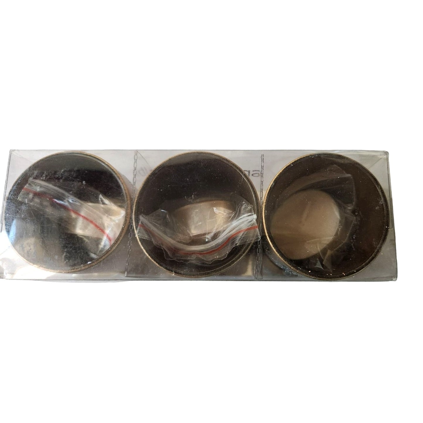 Candles Brown Glitter Snowflake Tea Light 2 1/2 " Tall 2" Top Gift Box Set of 3