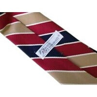 Tie Men's 100 % Polyester Beau Brummell Neck Tie Red Brown Black Stripe Narrow