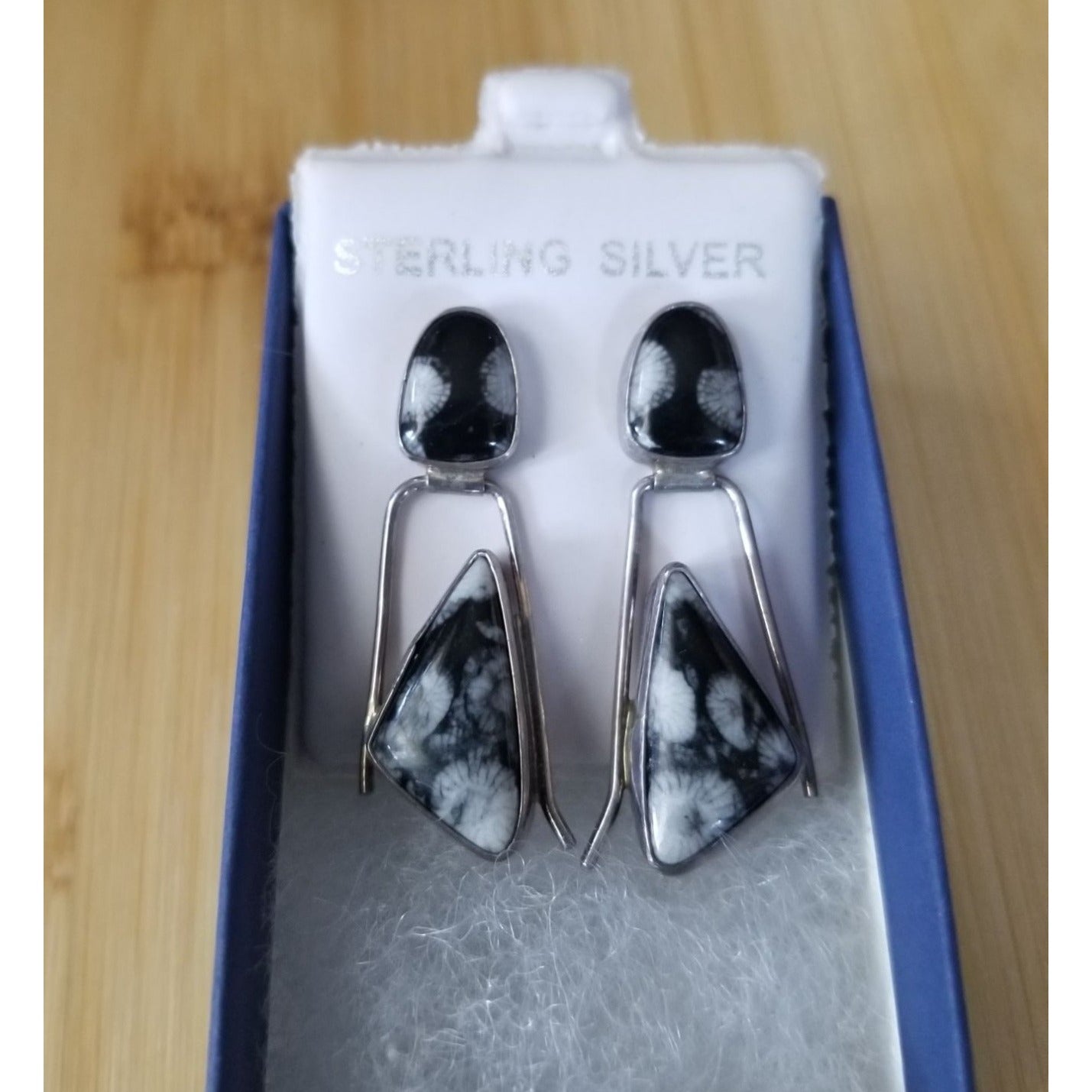 Earrings suville Snowflake Obsidian 7.4 Gr 37 ct Silver 925 40 mm x 15 mm Stone 1 0 mm x 5 mm