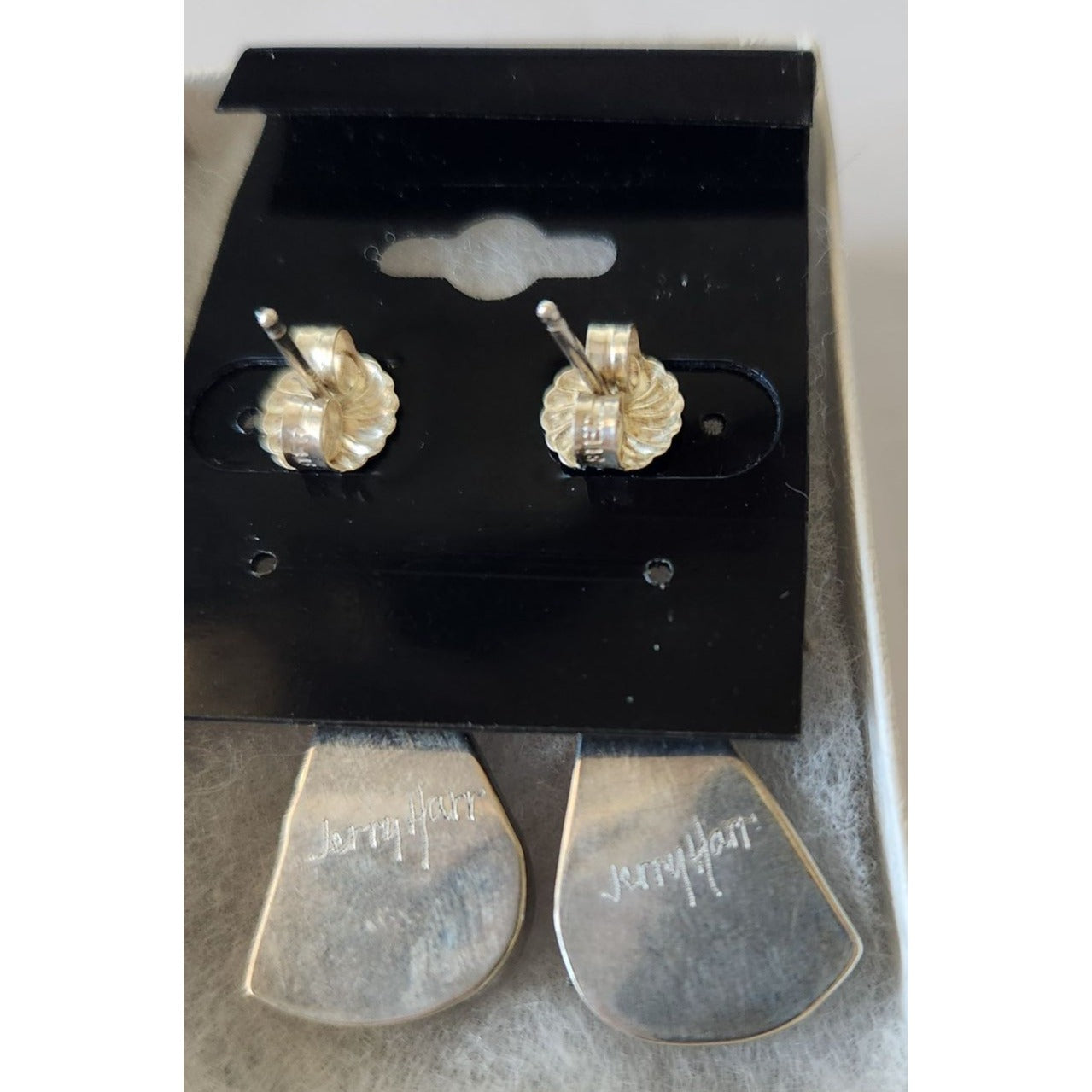 Earrings Palmwood Post Silver Drop 8.1 gr Jerry & Fran Harr Handmade