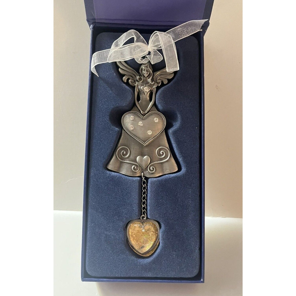 Ornament Dream Angel Suncatcher Hanging Ornament Yellow Stone Elegant Silver