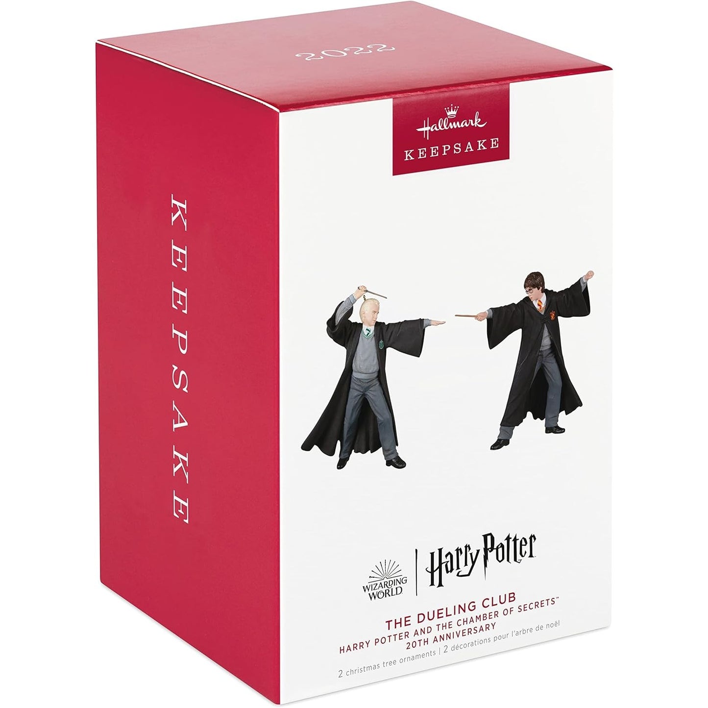 Hallmark Keepsake Plastic Christmas Ornament 2022, Harry Potter and The Chamber of Secrets 20th Anniversary The Dueling Club, Set of 2
