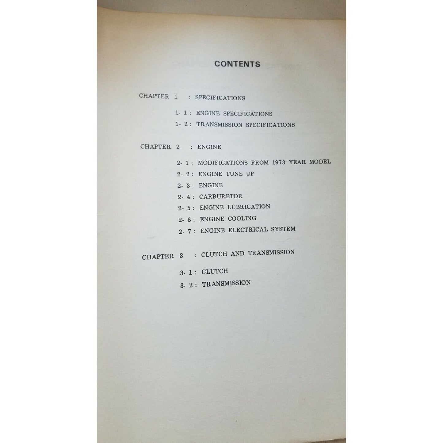 1974  Subaru 1400 MSA 102 B Year USA Model Service Manual Engine Section