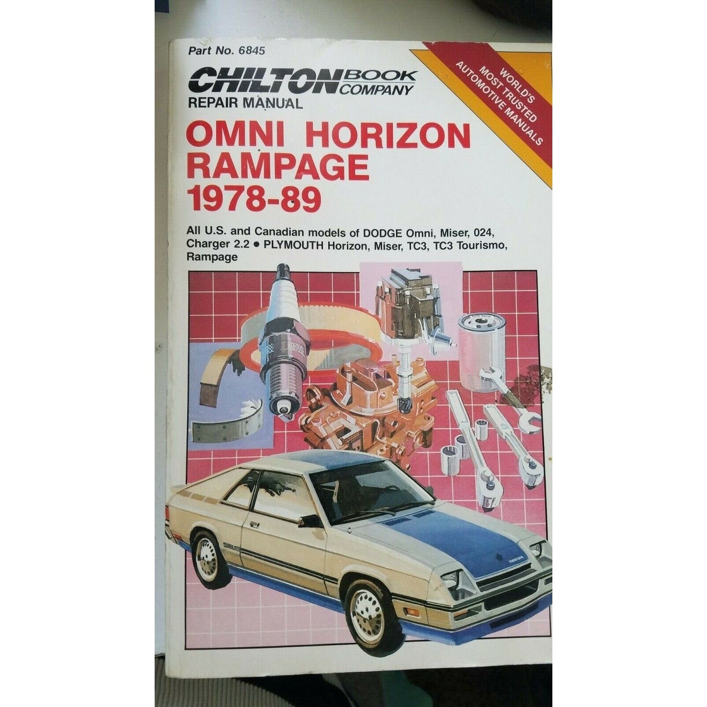 1978 -1989Chilton's Dodge Omni Miser Plymouth Horizon  Repair Manual # 6845