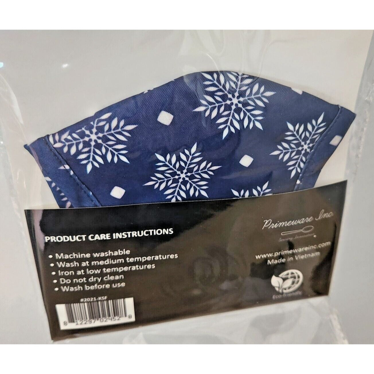 Primeware Mask Snowflakes Design Kids 2 pack 2 layers 100 % Polyester Washable