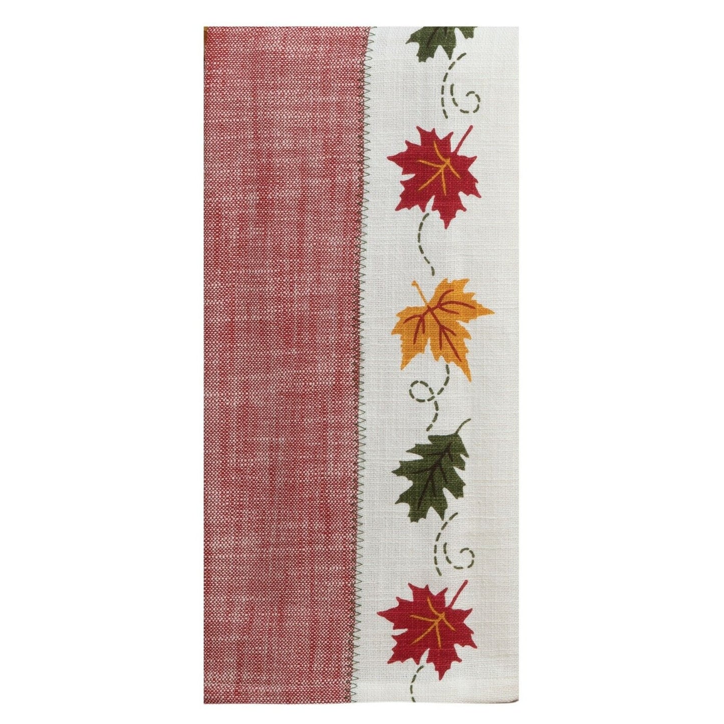 Kitchen Towel Kay Dee Size 18" x 28" Hello Fall Leaves Flour Sack Towel
