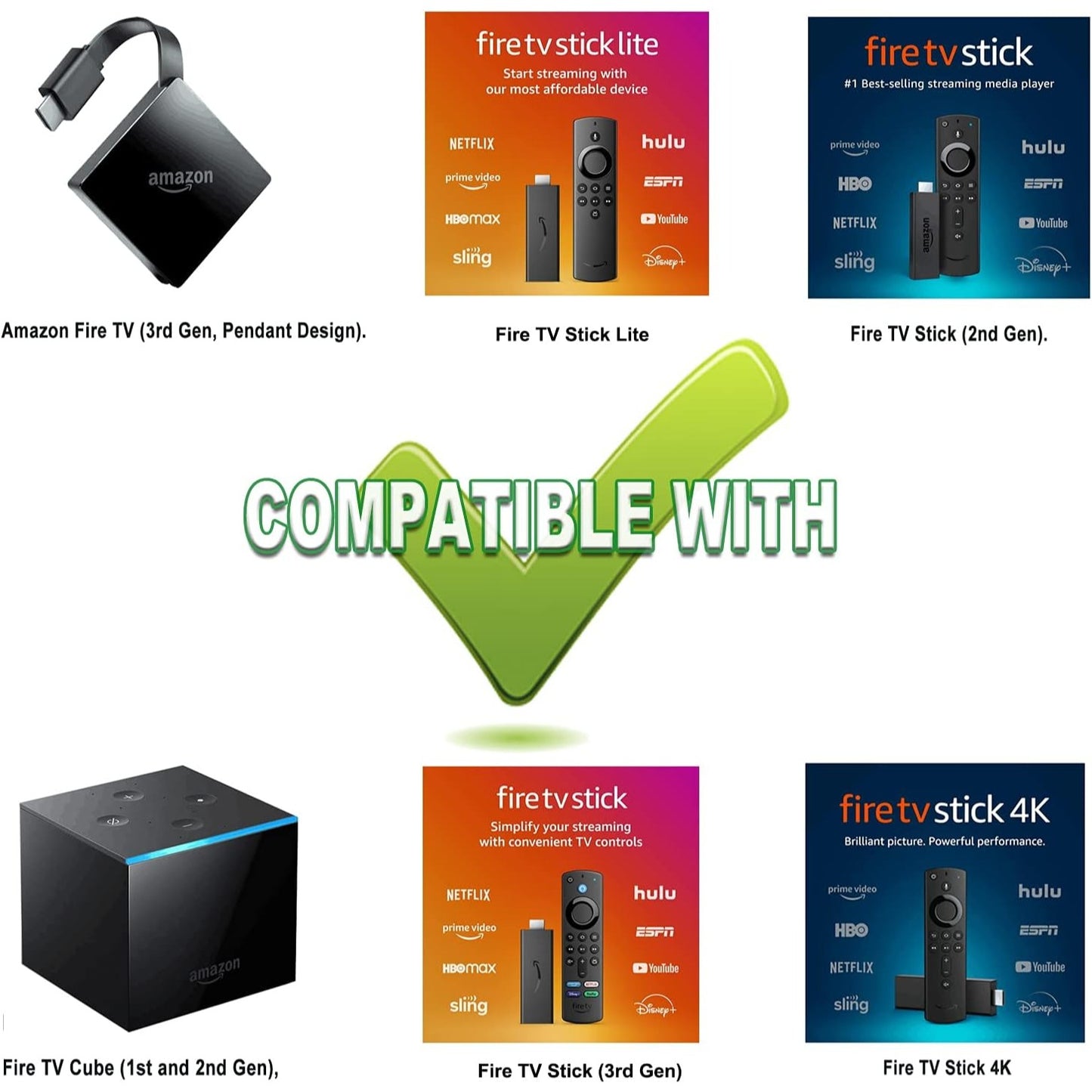 Replacement Voice Remote Control (2nd GEN) L5B83H with Power and Volume Control fit for Fire 2nd Gen TV Cube and Fire TV Stick,1st Gen