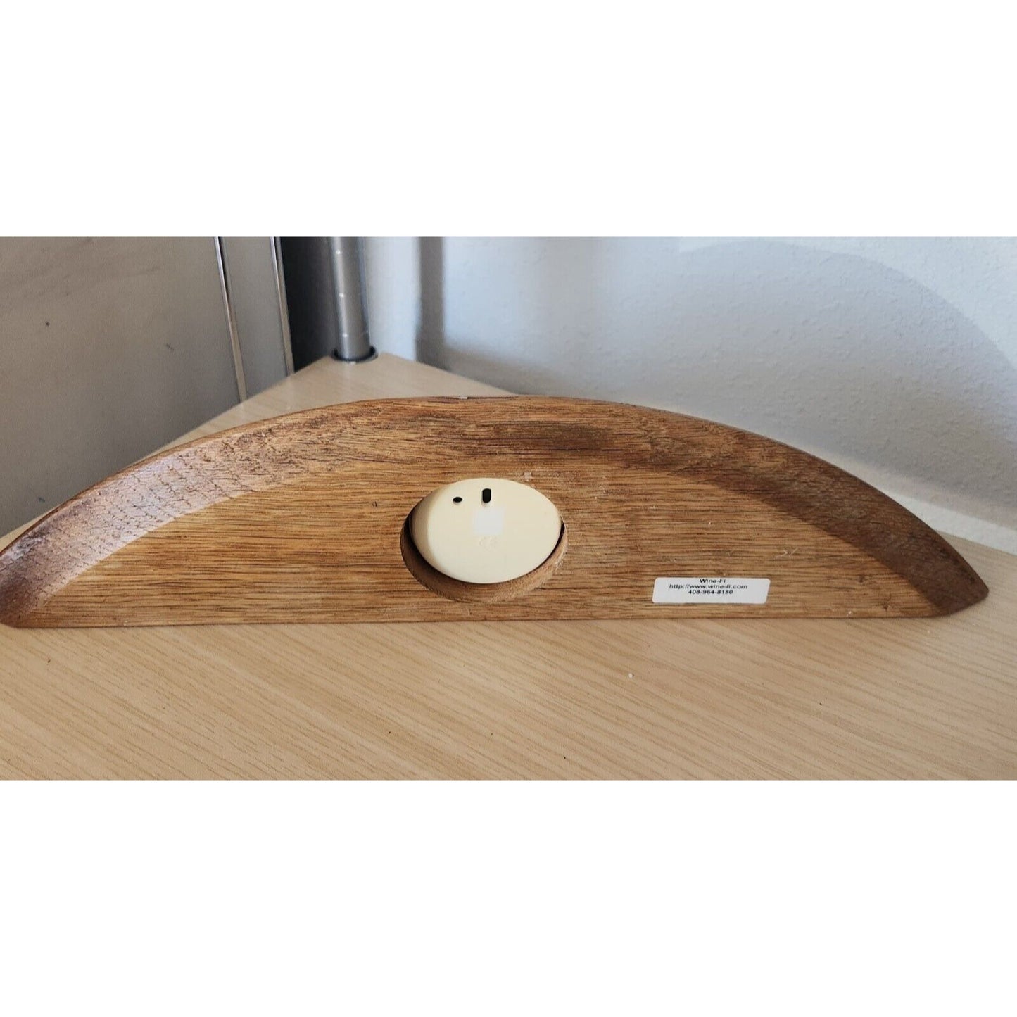Clock Wine Barrel Top Wood Clock Wine Stained Hanger 16 " x 4 " x 1"
