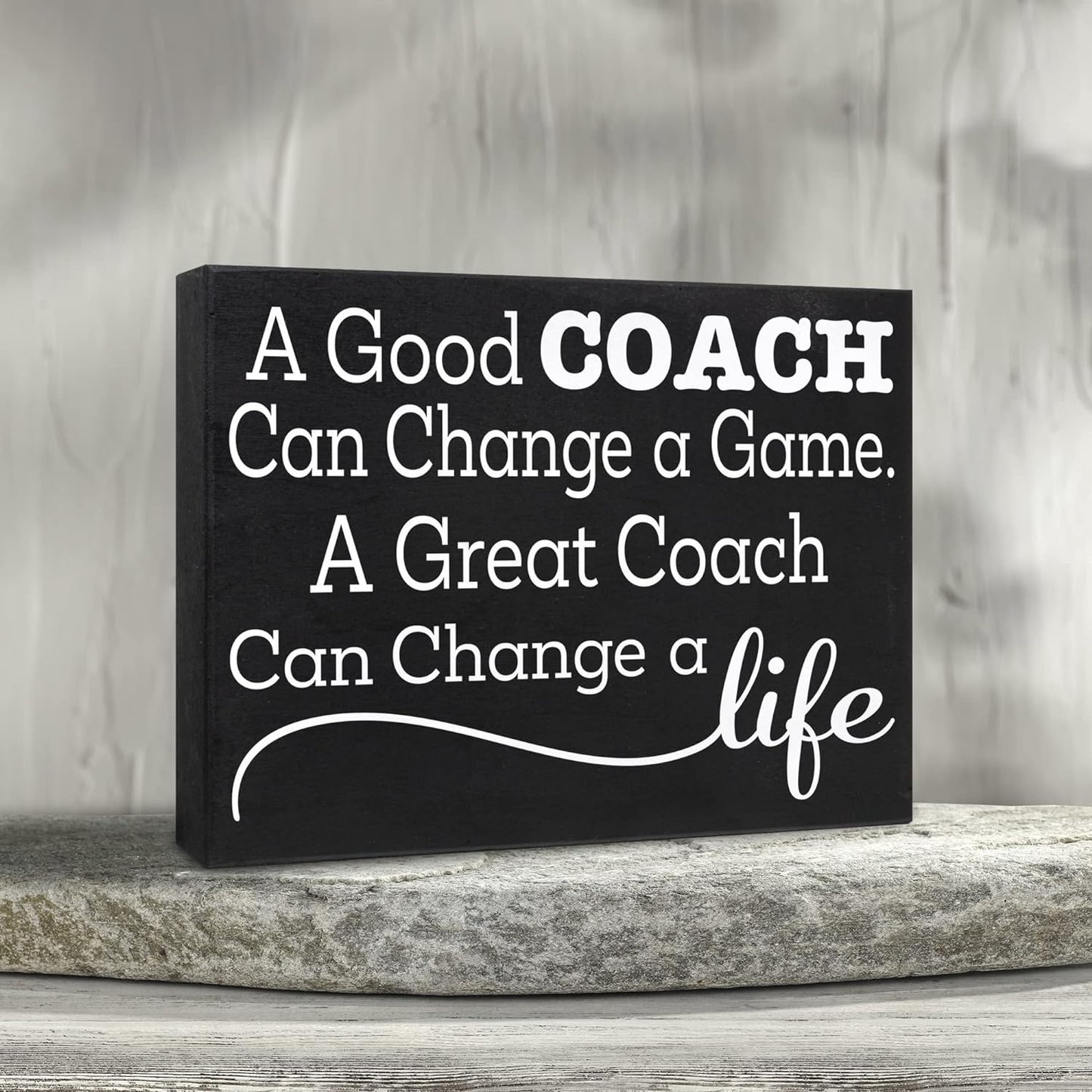 JennyGems A Good Coach Can Change a Game, A Great Coach Can Change a Life Wooden Sign, Gift for Coach, Sports Coach Gifts, Made in USA