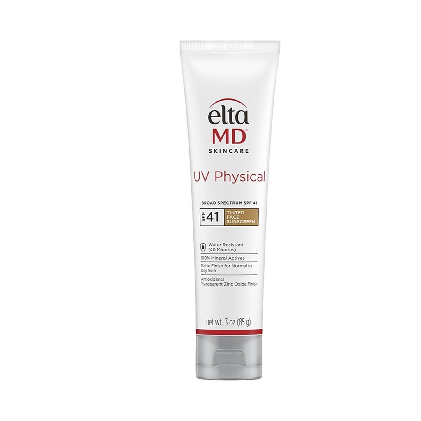 EltaMD UV Physical Tinted Sunscreen for Face, SPF 41 Tinted Sunscreen, 100% Mineral Active Sunscreen, 3.0 oz Tube