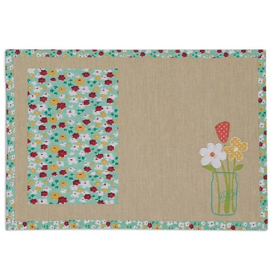 Placemat Napkin Set 1 Each Design Imports Ditzy Daisies Embellished
