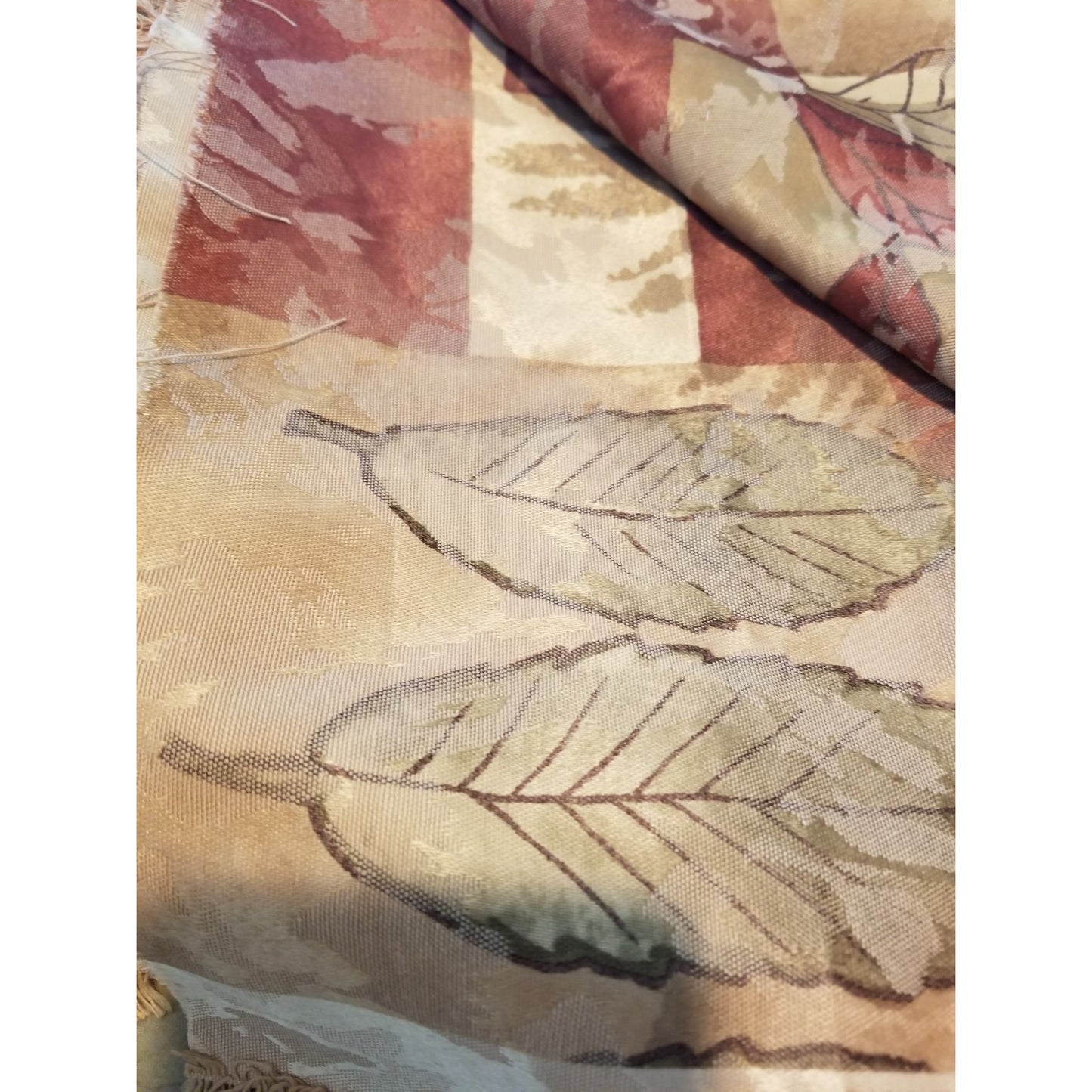 Material Fabric Brown Gold Grey 56" x 112" Heavy Fabric Transprint  1998