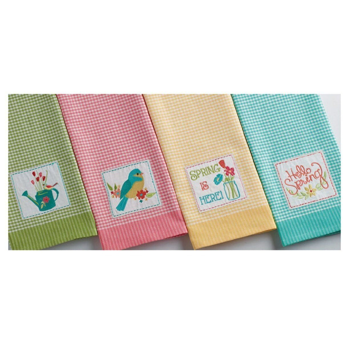 Kitchen Towel Design Imports Spring Is Here Embellished 18 x 28 100% Cotton