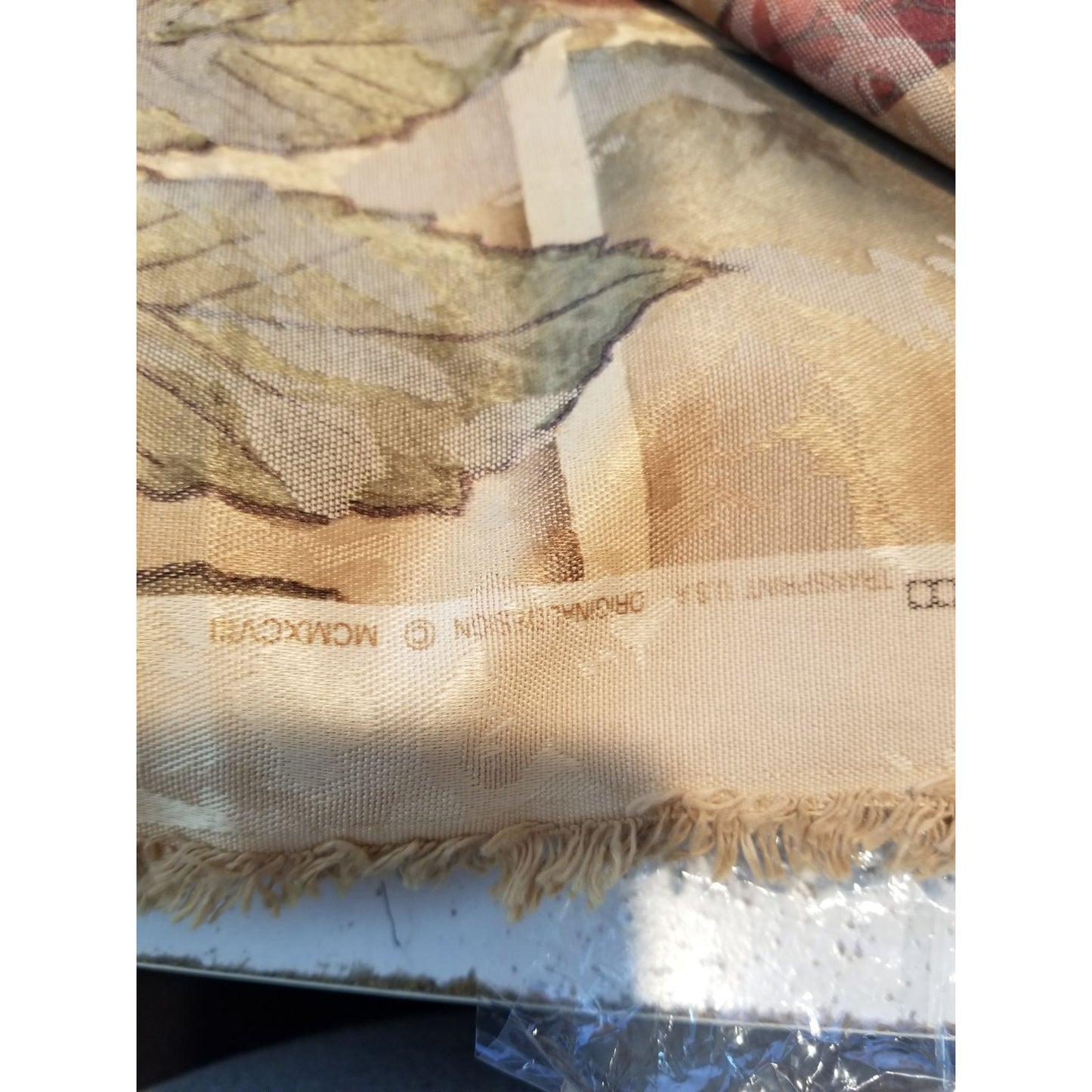 Material Fabric Brown Gold Grey 56" x 112" Heavy Fabric Transprint  1998