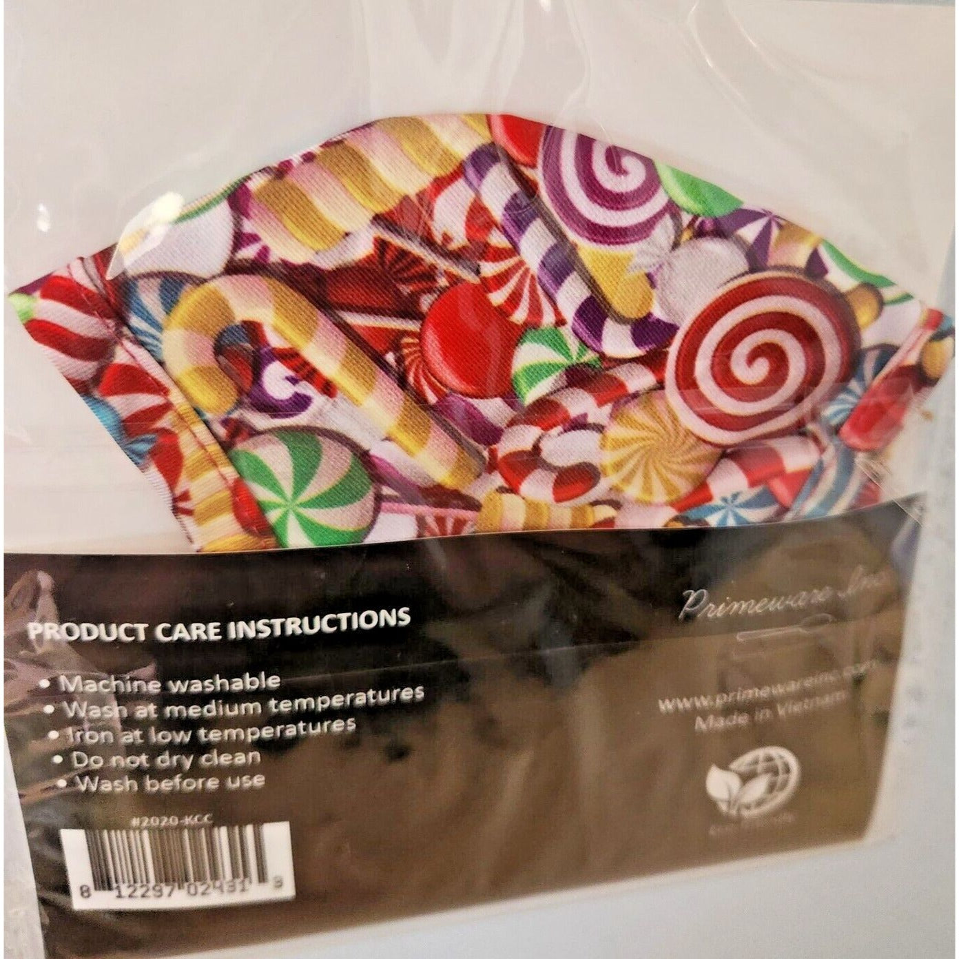 Primeware Mask Cream Candy Design Kids 2 pack 2 layers 100 % Polyester Washable