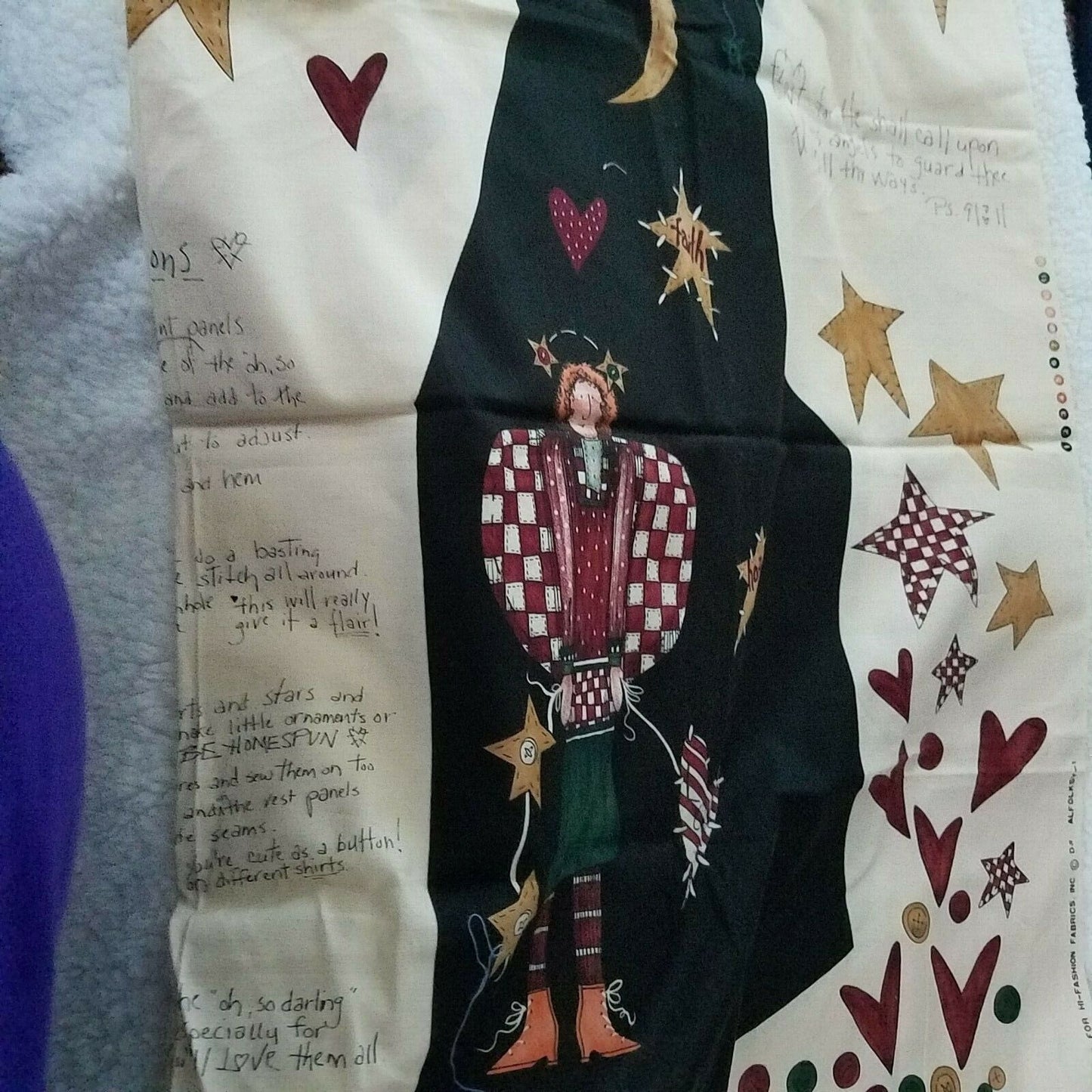 Alma Lynne Designs Printed Vest Pattern Instructions Alfolksy Adult 30" x 45"
