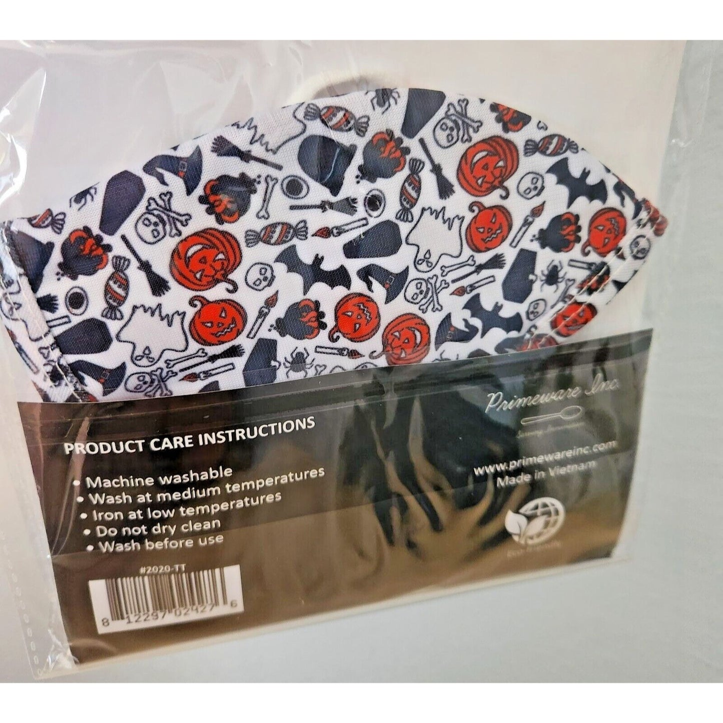 Primeware Mask Halloween Design Adult 2 pack 2 layers 100 % Polyester Washable