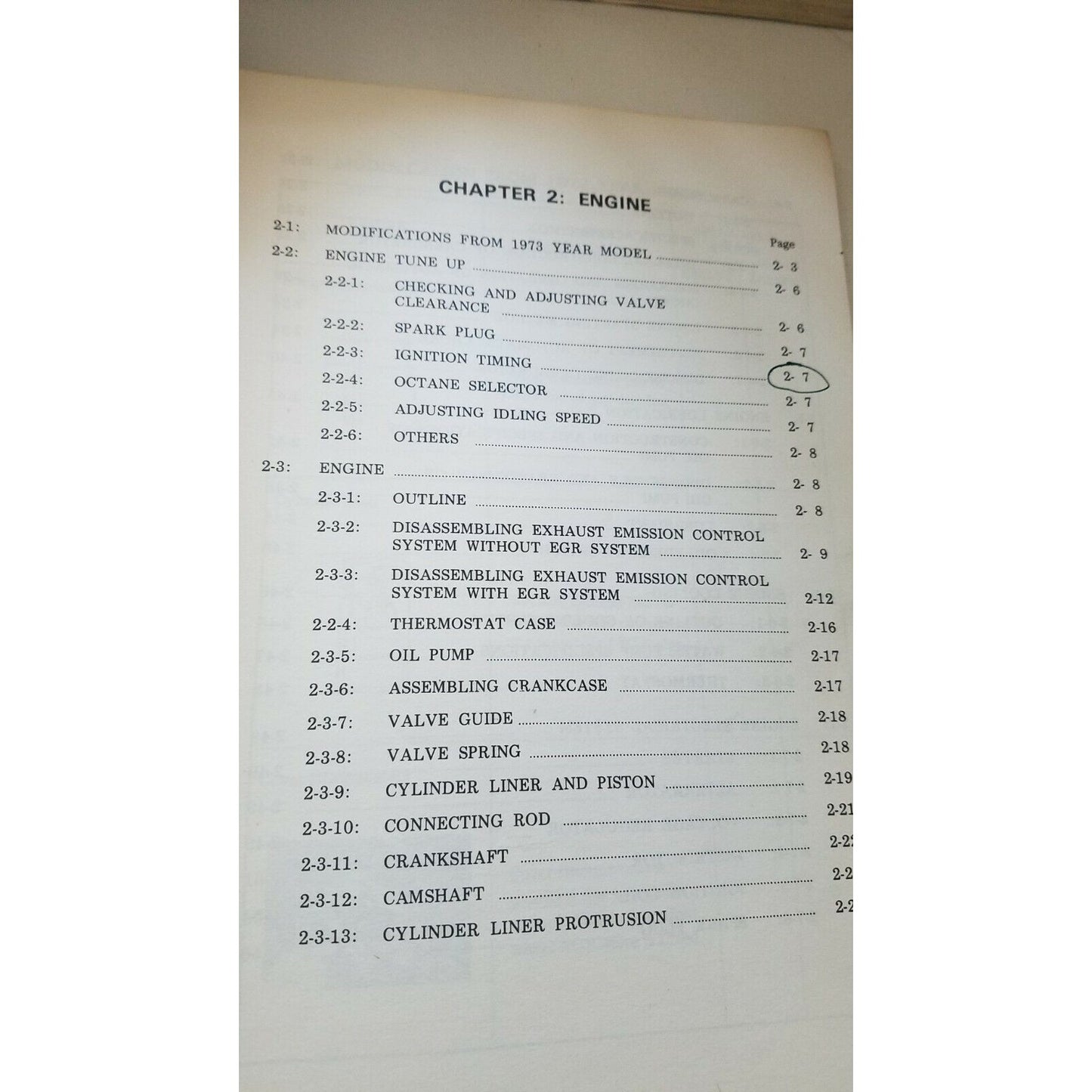 1974  Subaru 1400 MSA 102 B Year USA Model Service Manual Engine Section