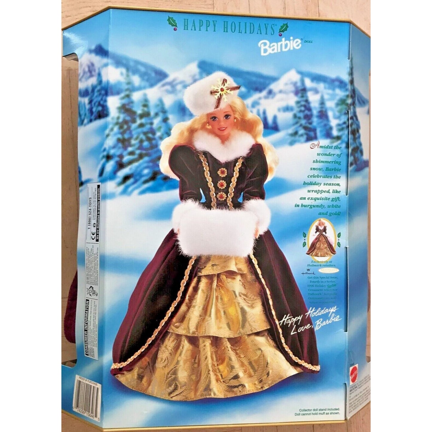 Vintage Mattel 15646 Barbie Doll Happy Holidays 1996 Special Edition New